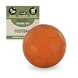 Nosli Natural Toys Football • Premium Hundeball aus 100% Naturkautschuk • Zahnpflege Kauspielzeug für Hunde • Wurfball für kleine & große Hunde • Hundespielzeug Ball • Spielball (S)