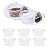 Gecko Futter Magnet Schale mit 6 Pack Plastik Futternapf Starke magnetische Reptilienfutter Schildkrötenfutter Chamäleon Wasser Näpfe
