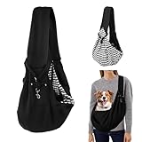 TINGTING Hunderucksack Bis 10kg, Schwarzes Hundetragetuch Mit Sicherheitsgurt, Transporttasche Hund Für Kleine Hunde, Verstellbare Tragetasche Für Spaziergänge Und Reisen