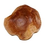 ZGNGLIZ Salatschüssel aus Holz, Dekorative Holz-Obstschale, Handgefertigte Natürliche Holzschale, Unregelmäßige Salat und Obstschale für Obst, Salate, Süßigkeiten und Snacks (20-24 cm)