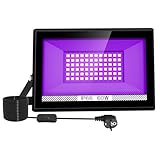 LED Schwarzlicht Strahler, T-SUNUS 60W LED Strahler UV Outdoor mit Stecker IP66 Wasserdicht 400-405NM LED UV Fluter Party Blacklight UV Scheinwerfer für Disco Bar Halloween Bühnen Deko