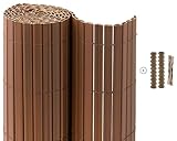 casmartis Premium PVC Sichtschutzmatte - braun - 80 x 300 cm - Zaunsichtschutz, Sichtschutzzaun, Balkonverkleidung, Zaunblende Garten Balkon Terrasse