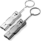 USYSGT Notrufpfeife 2 Stücke Laute Sicherheitspfeife mit Schlüsselanhänger, Signalpfeife für Notfall, Hundespaziergänge Sicherheit Training Kinder Outdoor Camping Kajakfahren