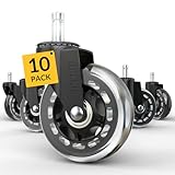 HOLKIE Bürostuhl Rollen 10pack 11x22 mm Ersatzrollen für Schreibtischstuhl aus Gummirollen für Hartbodenrollen 10er-Set robuste Rollerblade-Rollen für Stühle als Ersatz für Computer-Gaming-Stuhlmatten