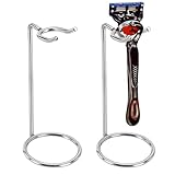 AHANDMAKER 2 Packung Rasierhobelständer Aus Edelstahl Für Rasierapparate Und Pinsel 2x4.8{1} cm Robuster Rasiererhalter Rasierpinsel Organizer Für Badezimmer Und Reisezubehör