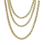 Goldkette ca 50 cm - Panzerkette gold - als Accessoire für Fasching & Karneval - 80er & 90er Jahre Motto - wie Vokuhila & Gangster