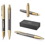 PARKER IM Pioneers GT Limited Edition Kugelschreiber und Füllfederhalter mit Gravur | Premium Stift | Geschenkbox | personalisiertes Geschenk | Geburtstag