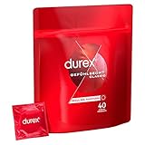 Durex Gefühlsecht Classic Kondome – Dünne Kondome mit anatomischer Easy-On-Form & mit Silikongleitgel befeuchtet – 40er Pack (1 x 40 Stück)