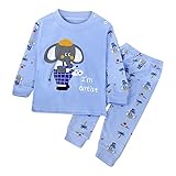 Generisch Mädchen Jungen Kleinkind Weiche Pyjamas Kleinkind Cartoon Prints Langarm Nachtwäsche Sets Hell Blau (Sky Blue, 12-18 Months)