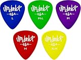 Dunlop Gels Gitarrenplektren, Probe-Mix-Packung (2 von jeder Gauge), 10 Stück pro Spielerpackung