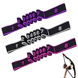 HSUYUN Fitnessbänder Stoff, 3 Stück Widerstandsbänder mit Schlaufen, Farbig Segmentierte Stretchband Polyester Baumwolle, Multi Schleifen Verstellbares Schlaufenband, für Fitness, Yoga, Tanztraining