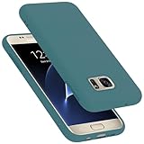 Cadorabo Hülle kompatibel mit Samsung Galaxy S7 Hülle Silikon Handyhülle für Galaxy S7 Case aus flüssigem Silikon- Kratzfeste und stoßfeste dünne TPU Schutzhülle für Samsung Galaxy S7 - Liquid GRÜN