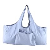 QANYEGN Yogamatten-Tasche, Canvas-Einzelschulter-Sporttasche, Faltbare Aufbewahrungstaschen mit großem Fassungsvermögen für Pilates, Fitnessstudio, Fitnessblock und Ausrüstung (Grau)