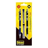 Idena 12145 - Druckbleistift-Set, 2 Stück, 0,5 und 0,7 mm, mit jeweils 12 Ersatzminen