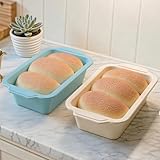 Toeusog 2-Stück Silikon Brotbackform Kasten: Kastenform mit Metallrahmen 29.6x15.5x6.6cm - Antihaft Backform Rechteckig für Brot Backen - Brotform zum Kuchen/Toastbrot (Mintgrün & Beige)