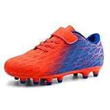JABASIC Kids Firm Ground Fußballschuhe Jungen Mädchen Sportliche Fußballschuh (35EU,Orange)
