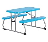 LIFETIME Campingtisch & Picknicktisch für Kinder | 83x90x53 cm Blau | Kunststoff Tisch inklusive Bank für den Outdoorbereich