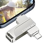 CONNUMY 64GB USB Stick für iPhone, 3 in 1 Externer Speicherstick zum Sichern von Fotos und Videos ohne APP, USB Stick Kompatibel mit iPhone/iPad/Android/PC
