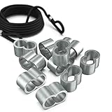 Tarpofix® Würgeklemmen Doppelhülsen für Gummiseil & Expanderseil 8mm (10 Stk. / 25 Stk.) | vorgeformte Alu Pressklemmen für Anhänger Planenseil | 100% nichtrostende & robuste Seilklemmen Quetschhülsen