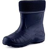 Ladeheid Kinder Mädchen Jungen Federleichte Eva Thermo Gummistiefel Gefüttert KL058 (Dunkelblau, 24 EU)
