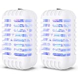 Insektenvernichter, 2Pack Mückenschutz Elektrischer, 1000V Insektenvernichter Mückenschutz Steckdose UV-Insektenfalle Fliegenfalle, Elektrisch Insekten Mückenfalle Innen für Fliegen, Mücken, Motten