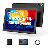 Yicty Tablet 10 Zoll Android 14 Tablets mit 1280x800 IPS HD Touchscreen Octa-Core Prozessor 10 GB RAM und 64 GB ROM (Expand to 1 TB) 5G/2.4G WiFi BT 5.0 Dual Camera (Schwarz)