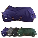 Marengos by Bucas - Winterdecke 1200D Irish Turnout | atmungsaktive & wasserdichte Outdoordecke mit Innenfutter & Kreuzbegurtung | Blau/Orange in Größe 165cm (100g/m² Füllung)