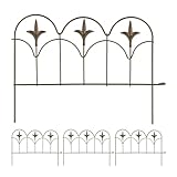 Relaxdays Beeteinfassung, 4er Set, Metall, HxB: je 28 x 38,5 cm, Beetumrandung für Garten, Zierzaun zum Stecken, Bronze
