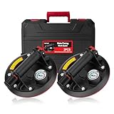 TQPXZO 2er-Set 8' Saugheber Glassauger mit Manometer, Fliesenheber Vakuum Saugheber Max. Tragkraft 230 kg, Saugheber für Fliesen,Glas,Laminat mit Tragbarer Werkzeugkasten