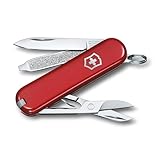 Victorinox Schweizer Taschenmesser, Klein, Classic SD, Multitool, Swiss Army Knife, Geschenk, 7 Funktionen, Klinge, Nagelfeile, Rot