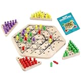 Kettenschach – Dreiecksbrettspiel Aus Holz | Gummiband-Schachspiel Für Kinder, Eltern-Kind-Spiel, 2–4 Spieler, Langlebiges, Robustes Lernspielzeug Für Kindergarten- Und Familienspaß