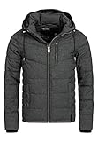 Indicode Herren Circus Steppjacke in Daunenjacken-Optik | Winterjacke Übergangsjacke Black XL