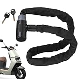 Kettenschloss, Anti-Theft Fahrradsicherheitsgerät, 0,24 x 47,24 Zoll (0,24 x 47,24 Zoll) Hochsicherheits-Stahlkonstruktion für Biking, Elektroroller, Motorräder und Urban Schalter