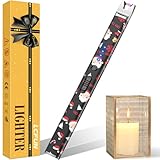 LcFun Weihnachten Geschenke für Männer Frauen, Wichtelgeschenke Feuerzeug Elektrisch, Stabfeuerzeug USB Aufladbar, kerzenanzünder Elektrisches Feuerzeug für Anzünden, Gasherd (Weihnachts-Schwarz)