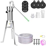Schwengelpumpe Set,Schwengelpumpe Komplett Set,Wasser Handpumpe Mit Hebel Garten,Enthält einen 58 cm hohen Ständer und einen 5 Meter langen Schlauch sowie für Haus Garten Hof Bauernhof