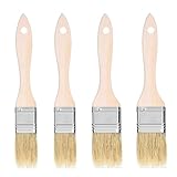 4 Stück Küchenpinsel, Backpinsel Naturborsten, Backpinsel Naturborsten Pinsel BBQ Pinsel Grill Natürliche Pinsel mit Langem Holzgriff Backpinsel ölpinsel, für Grill, Fleisch, Gebäck