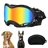 VGECEE Sonnenbrillen für Hunde Einstellbar Hundesonnenbrille UV Schutz Hund Brille Hundebrille Motorrad Sonnenbrille Hund UV Schutz für Mittel Große Hunde, zum Autofahren,Outdoor-Aktivitäten,Farbe