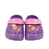 United Labels Paw Patrol Clogs für Mädchen, Lila, 24/25, Kinder Gartenschuhe rutschfest, Pantoletten mit Skye, Hausschuhe