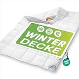 eterea Winterdecke 135x200 warm - Frieda Steppdecke nach Oekotex 100 - Ganzjahresdecke 135x200 - Extra Weiches Oberbett - Blanket Duvet Decke - Winter Bettdecke 135x200cm Weiß