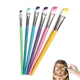 VYNZOR 6 Stück Gesichtsmalfarben Pinsel Set, Professionelle Schminkpinsel für Kinder Gesicht und Körperbemalung, Halloween, Karneval, Party Make-up, Auch für Acryl, Aquarell, Gouache