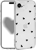 Knoowcase Schutzhülle für iPhone SE 2022/SE 2020, süßes Herzmuster, klar, weiches TPU, stoßfest, iPhone 8/7 Hülle, Slim Fit Silikon Bumper Fallschutz, transparente Abdeckung für Frauen und Mädchen