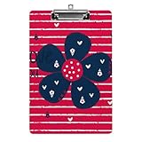 Blaue Blumen Klemmbretter A4 Klemmbrettmappe Schreibbrett Zwischenablage Mit Low Profile Clip