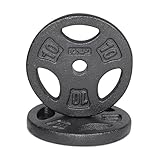 CAP Barbell Standard Hantelscheiben, 2,5 cm, 4,5 kg, Schwarz, 2 Stück