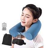 EPROICKS Reise Nackenkissen Flugzeug Nackenhörnchen Reisekissen Memory Foam Kann Biegen Nackenstützkissen Travel Pillow für Zug, Auto, Reise Gadgets (Yoga Blau)