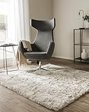 benuta Nest Hochflorteppich Whisper - Beige 80x150 cm - Kuschelig Weicher Teppich für Schlaf- und Wohnzimmer - Pflegeleicht - Fußbodenheizung Geeignet