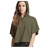 Dasongff Damen Pullover Ladies Kurzarm Hoody Basic Casual Pullover Sommer Kurzarmshirt Bluse Oberteile Tops Sport Lose Kapuzen T-Shirt
