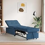 THOYTOUI Schlafsofa 3-in-1 im blauen Stoff, Big Sofa Polstergarnitur Lounge Sofa Modulares Sofa Geeignet für Schlafzimmer Hotel Büro Wohnheim