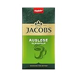 Jacobs Filterkaffee Auslese Klassisch, mittlere Röstung, Kaffee gemahlen, geröstet in Deutschland, ideal für Filterkaffeemaschine & French Press, Intensität 6/10, 500 g