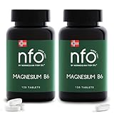 NFO MAGNESIUM B6 – 2er-Pack [2x120=240 Tabletten] Magnesium Komplex hochdosiert mit Magnesiumcitrat, Vitamin B6 & Zink – Für das Nervensystem, die Hormonaktivität & psychische Funktion – Aus Norwegen
