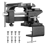 TEENO Schraubstock 6 inch 7.6kg 150 mm Kieferbreite,Maximale Öffnung 115 mm，Tischschraubstock drehbar 270°,Material aus Stahlguss，Klemmkraft 1000Kg，Es ist abnehmbar und doppelt verwendbar